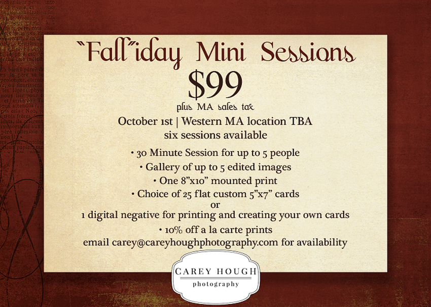 Western MA Photography Mini Sessions 2011